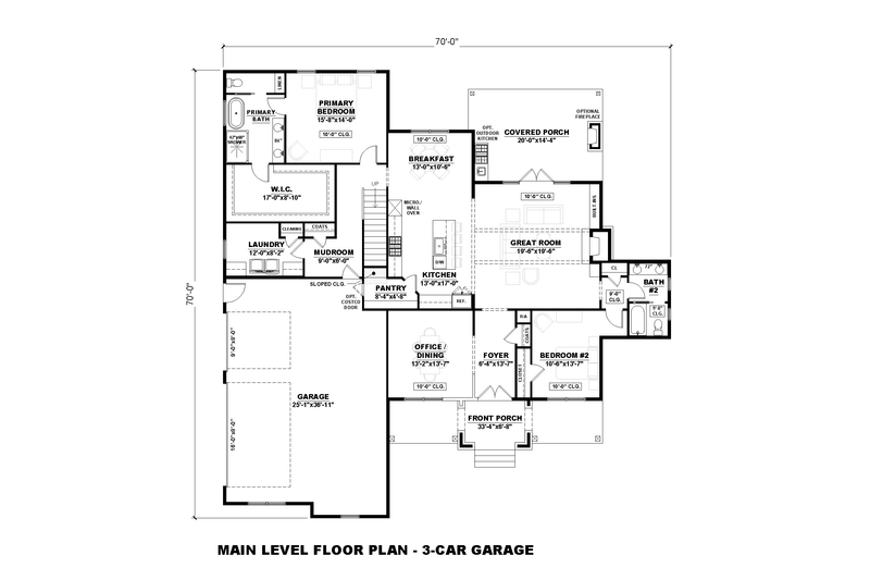 House Plan Design - Floor Plan - Main Floor 2 for Farmhouse House Plan #1117-45 - 4 bed, 3 bath