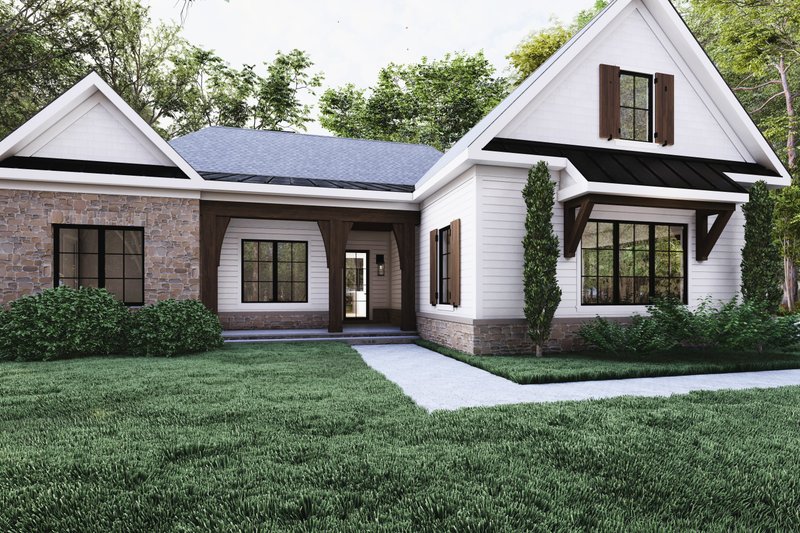 Architectural House Design - Exterior - Front Elevation 3 for Farmhouse House Plan #1094-30 - 4 bed, 3.5 bath