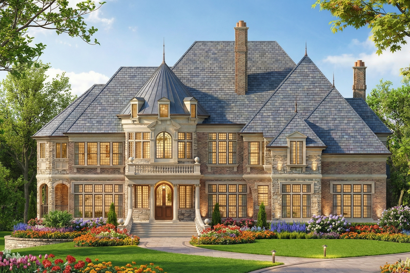 Dream House Plan - Exterior - Front Elevation 4 for European House Plan #119-204 - 5 bed, 4 bath