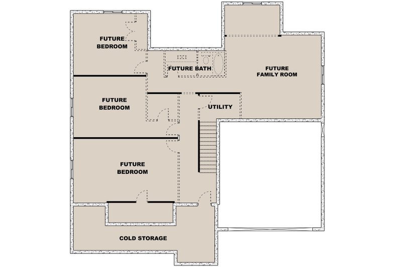 Dream House Plan - Floor Plan - Lower Floor for Farmhouse House Plan #1111-45 - 5 bed, 3.5 bath