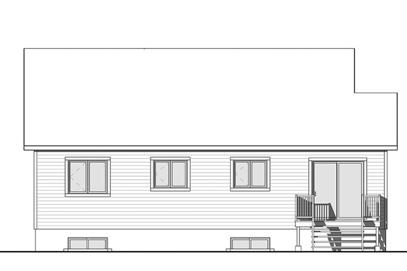 Home Plan - Exterior - Rear Elevation for Ranch House Plan #23-2616 - 2 bed, 1 bath