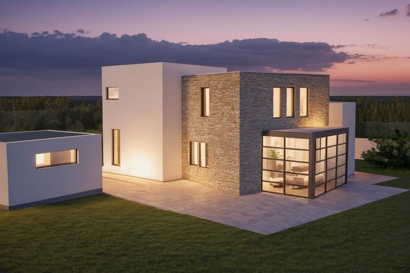 Architectural House Design - Modern Exterior - Front Elevation Plan #542-3