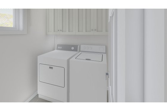 Interior - Laundry for Cabin House Plan #126-243 - 2 bed, 2 bath