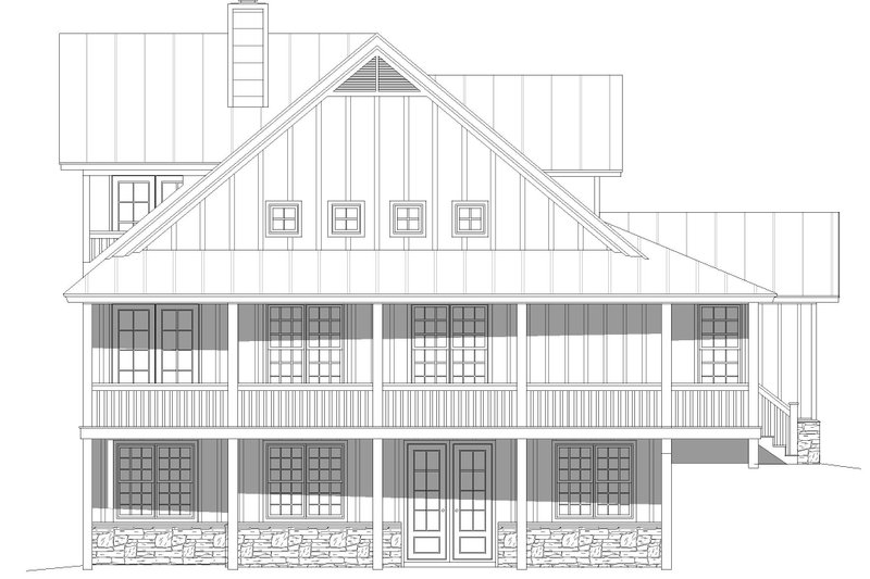 Architectural House Design - Exterior - Rear Elevation 1 for Country House Plan #932-348 - 3 bed, 3 bath