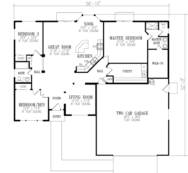 Adobe / Southwestern Style House Plan - 3 Beds 2 Baths 1697 Sq/Ft Plan ...