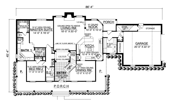 Country Floor Plan - Main Floor Plan #40-131