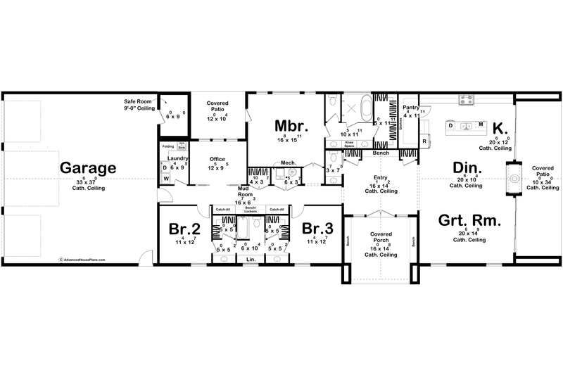 Home Plan - Floor Plan - Main Floor for Barndominium House Plan #455-383 - 3 bed, 2.5 bath