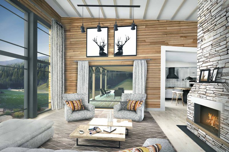 Architectural House Design - Interior - Family Room for Contemporary House Plan #924-1 - 3 bed, 2 bath