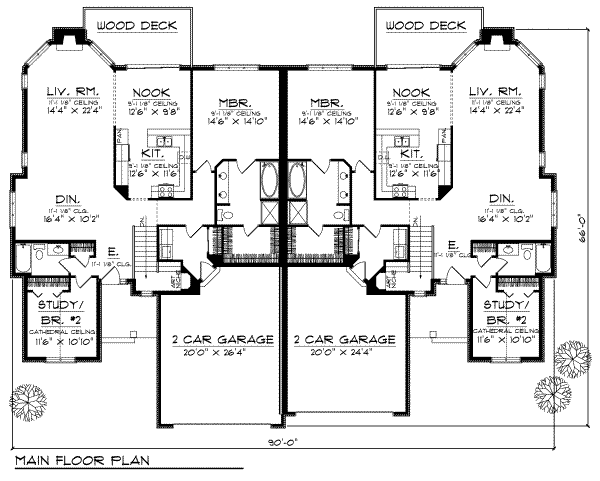 House Blueprint - Traditional Floor Plan - Main Floor Plan #70-749