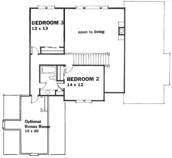Traditional Floor Plan - Upper Floor Plan #129-135