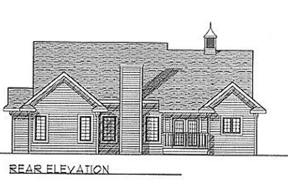 Exterior - Rear Elevation for Traditional House Plan #70-155 - 3 bed, 2 bath