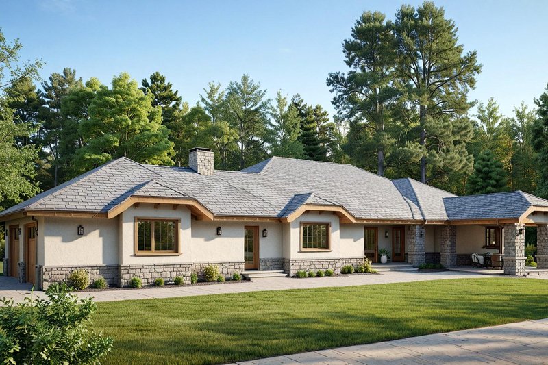 Home Plan - Exterior - Front Elevation 2 for Traditional House Plan #117-173 - 2 bed, 3 bath