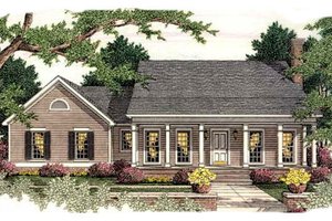 Southern Exterior - Front Elevation Plan #406-287