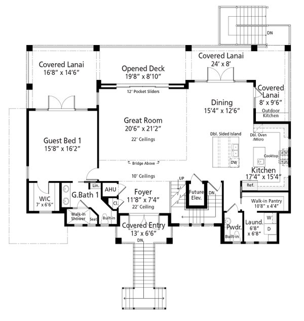 House Plan Design - Beach Floor Plan - Main Floor Plan #938-115