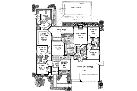 Floor Plan - Main Floor for European House Plan #310-627 - 5 bed, 3 bath