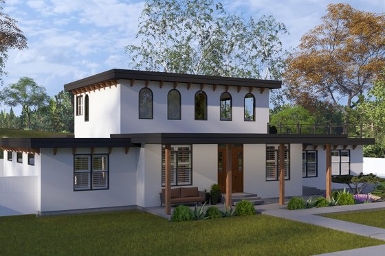 Exterior - Rear Elevation 2 for Mediterranean House Plan #1060-420 - 3 bed, 2.5 bath