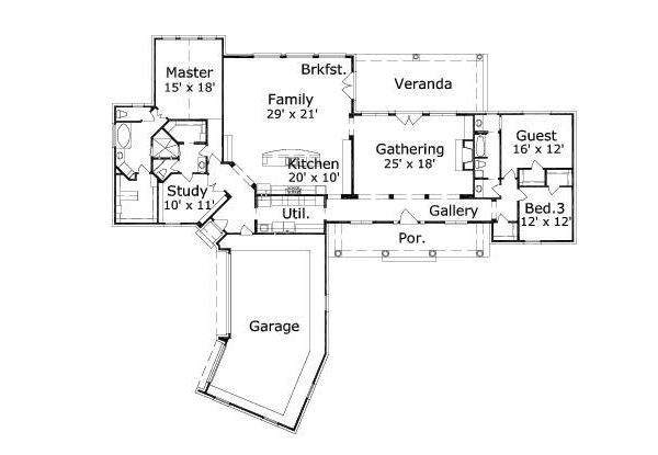Traditional Floor Plan - Main Floor Plan #411-539