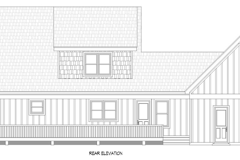 House Plan Design - Exterior - Rear Elevation 1 for Farmhouse House Plan #932-1427 - 3 bed, 2 bath