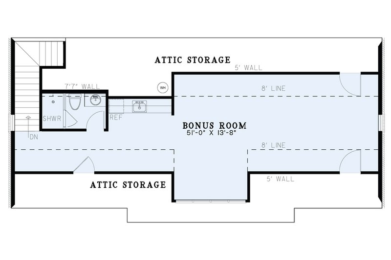 House Design - Floor Plan - Other Floor for European House Plan #17-3473, 1 bath