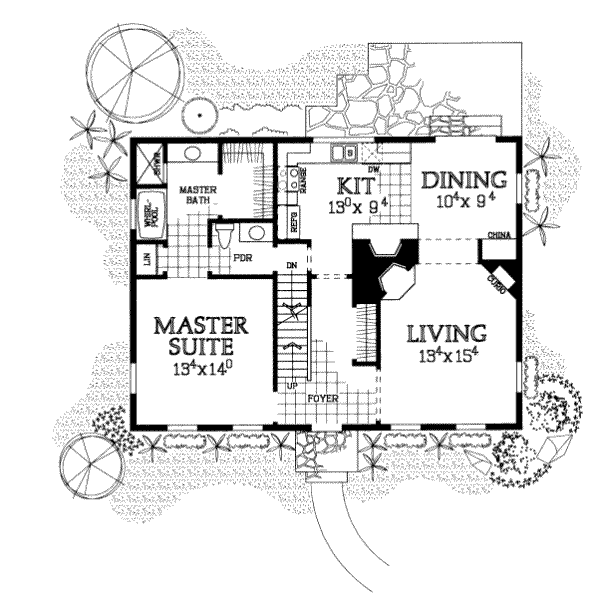 House Blueprint - Colonial Floor Plan - Main Floor Plan #72-381