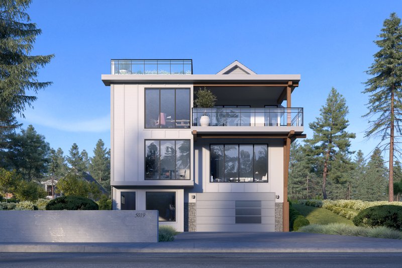 Architectural House Design - Contemporary Exterior - Front Elevation Plan #1066-100