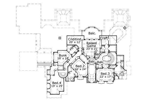 European Floor Plan - Upper Floor Plan #411-424