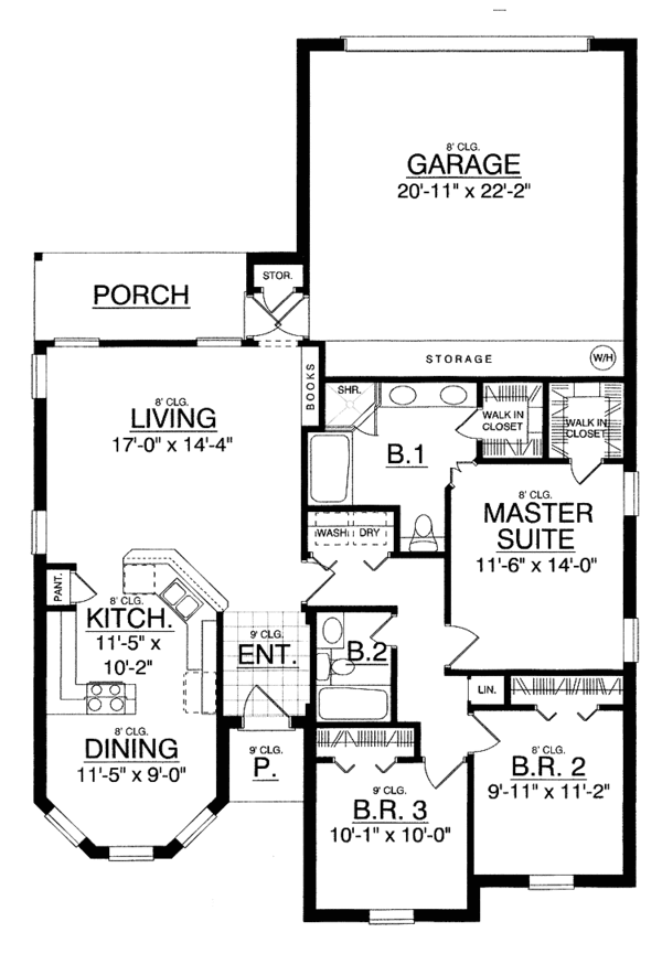 House Plan Design - Traditional Floor Plan - Main Floor Plan #40-468