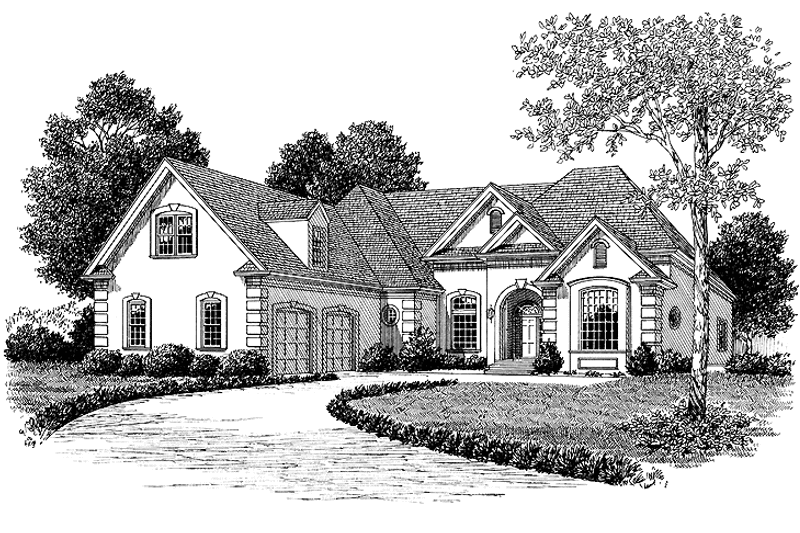 Home Plan - Exterior - Front Elevation 3 for Mediterranean House Plan #453-344 - 3 bed, 2.5 bath