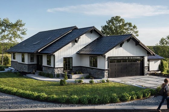 Exterior - Front Elevation 6 for Ranch House Plan #515-24 - 3 bed, 2 bath