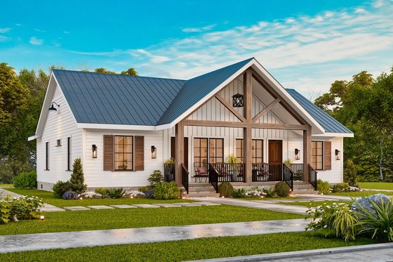 Exterior - Front Elevation 3 for Traditional House Plan #54-600 - 4 bed, 4 bath