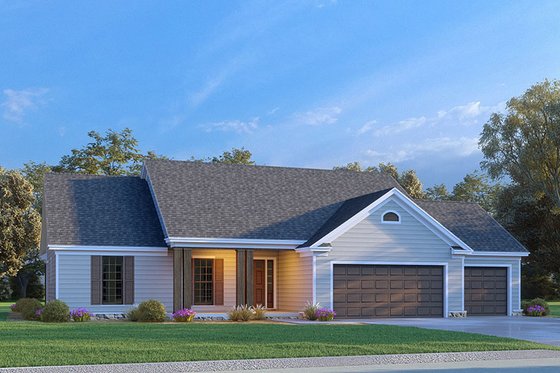 Exterior - Other Elevation for Ranch House Plan #923-282 - 3 bed, 2 bath