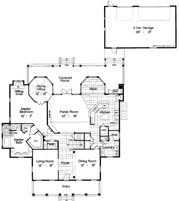 House Plan Design - Classical Floor Plan - Main Floor Plan #417-617