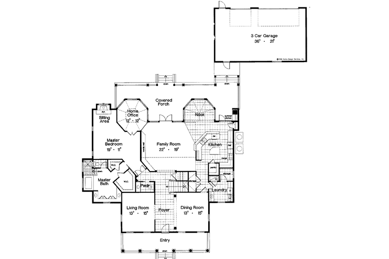 House Blueprint - Floor Plan - Main Floor for Classical House Plan #417-617 - 4 bed, 3.5 bath
