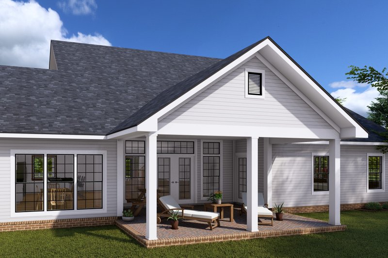 House Plan Design - Exterior - Covered Porch 1 for Farmhouse House Plan #513-2247 - 4 bed, 3.5 bath
