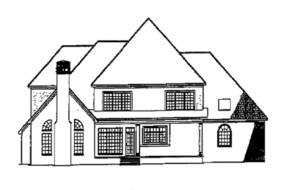 Exterior - Rear Elevation for Traditional House Plan #17-3126 - 5 bed, 4.5 bath