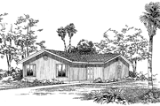 Ranch Style House Plan - 3 Beds 2 Baths 1200 Sq/Ft Plan #72-1028 Exterior 