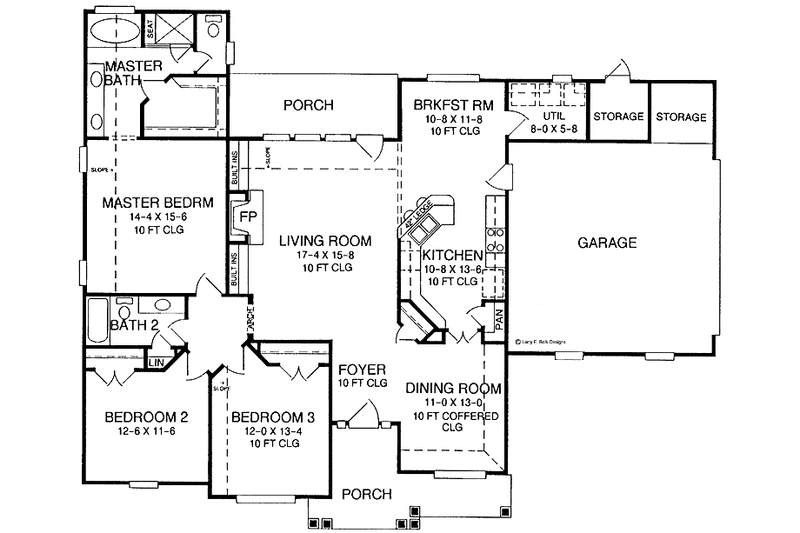Home Plan - Floor Plan - Main Floor for Mediterranean House Plan #952-175 - 3 bed, 2 bath