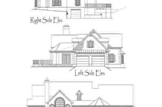 Exterior - Rear Elevation for Southern House Plan #71-117 - 3 bed, 3.5 bath
