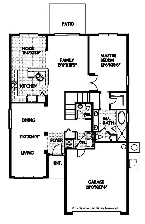 Home Plan - Mediterranean Floor Plan - Main Floor Plan #999-69