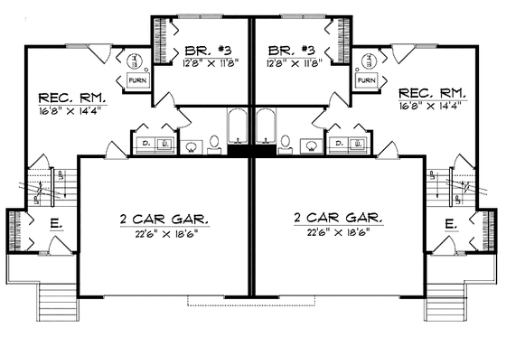 Floor Plan - Main Floor for Contemporary House Plan #70-1386 - 6 bed, 4 bath
