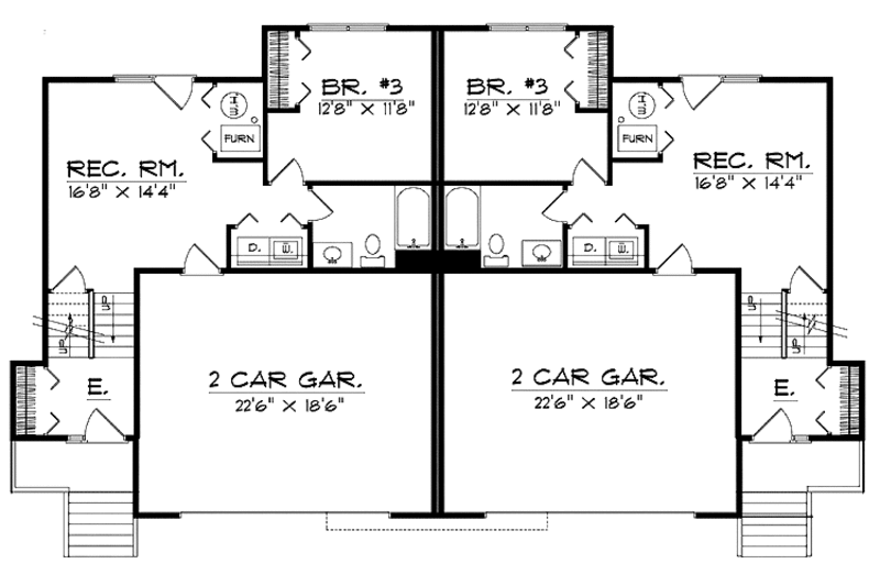 Contemporary Style House Plan - 6 Beds 4 Baths 3152 Sq/Ft Plan #70-1386 ...