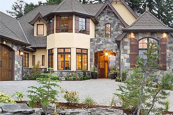 Front View - 4000 square foot European home