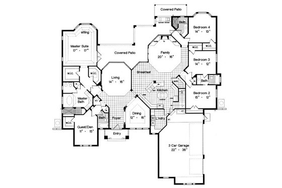 Floor Plan - Main Floor for Traditional House Plan #417-404 - 5 bed, 5 bath