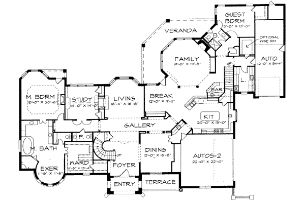 European Floor Plan - Main Floor Plan #141-163
