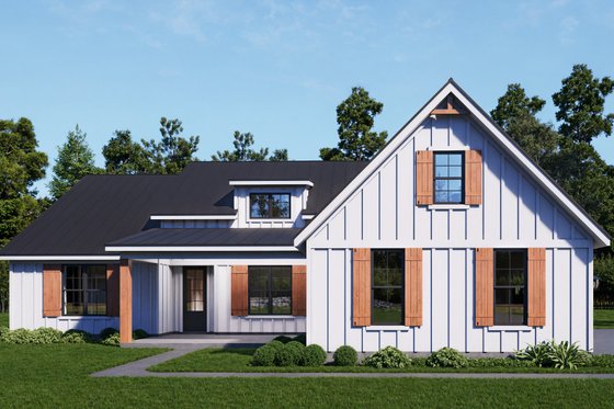 Exterior - Front Elevation for Country House Plan #932-1207 - 3 bed, 2.5 bath