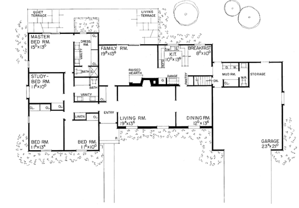 Dream House Plan - Ranch Floor Plan - Main Floor Plan #72-562