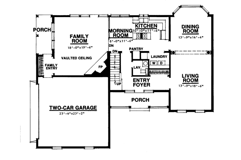 Dream House Plan - Floor Plan - Main Floor for Country House Plan #1016-20 - 4 bed, 2.5 bath