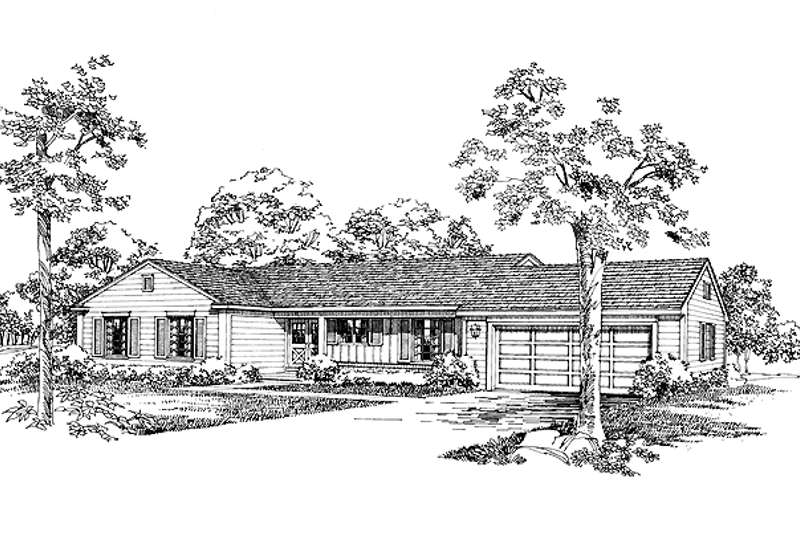 Home Plan - Ranch Exterior - Front Elevation Plan #72-661