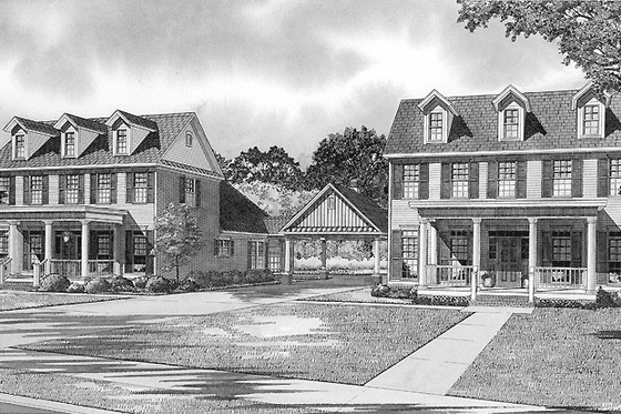 Exterior - Front Elevation 3 for Country House Plan #17-2825 - 6 bed, 4 bath