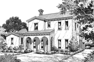House Plan Design - Exterior - Front Elevation for Mediterranean House Plan #417-755 - 4 bed, 3 bath